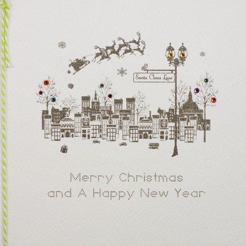 Merry Christmas / New Year - Handmade Open Christmas Card  - AT10