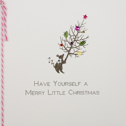 A Merry Little Christmas - Handmade Open Christmas Card  - AT2