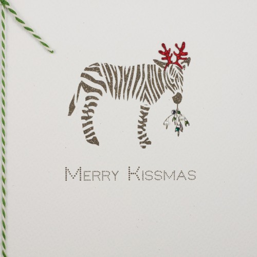 Merry Kissmas - Handmade Open Christmas Card  - AT8