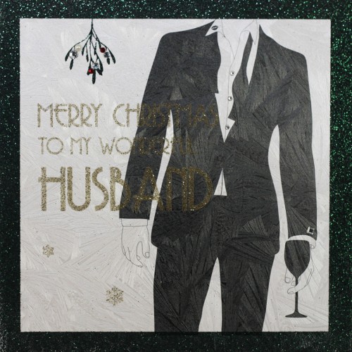 To My Wonderful Husband - Handmade Christmas Card  - CS16