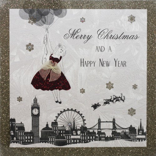 Merry Christmas / New Year - Handmade Open Christmas Card  - CS5
