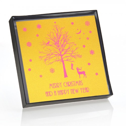 Merry Christmas - New Year /  Tree  - Boxed Christmas Cards 6 Per Box CP1 - Image 2
