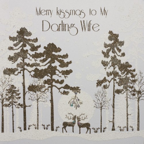 Merry Kissmas / Darling Wife  - Handmade Christmas Card  -  MK15