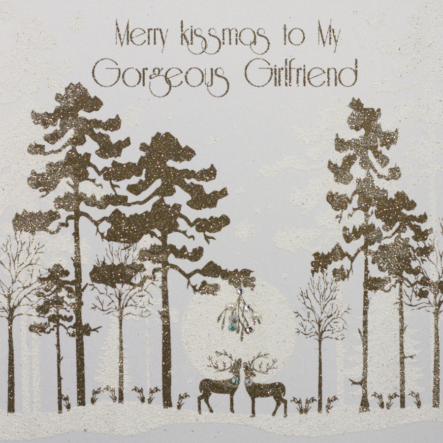 Merry Kissmas / Gorgeous Girlfriend - Handmade Christmas Card - MK20