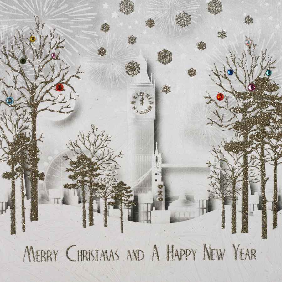 Merry Christmas / New Year - Handmade Open Christmas Card - SV7
