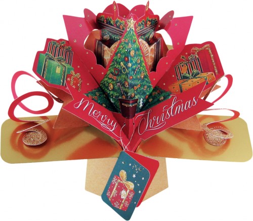 Merry Christmas / Tree  -  Christmas Pop Up Card - XPOP027