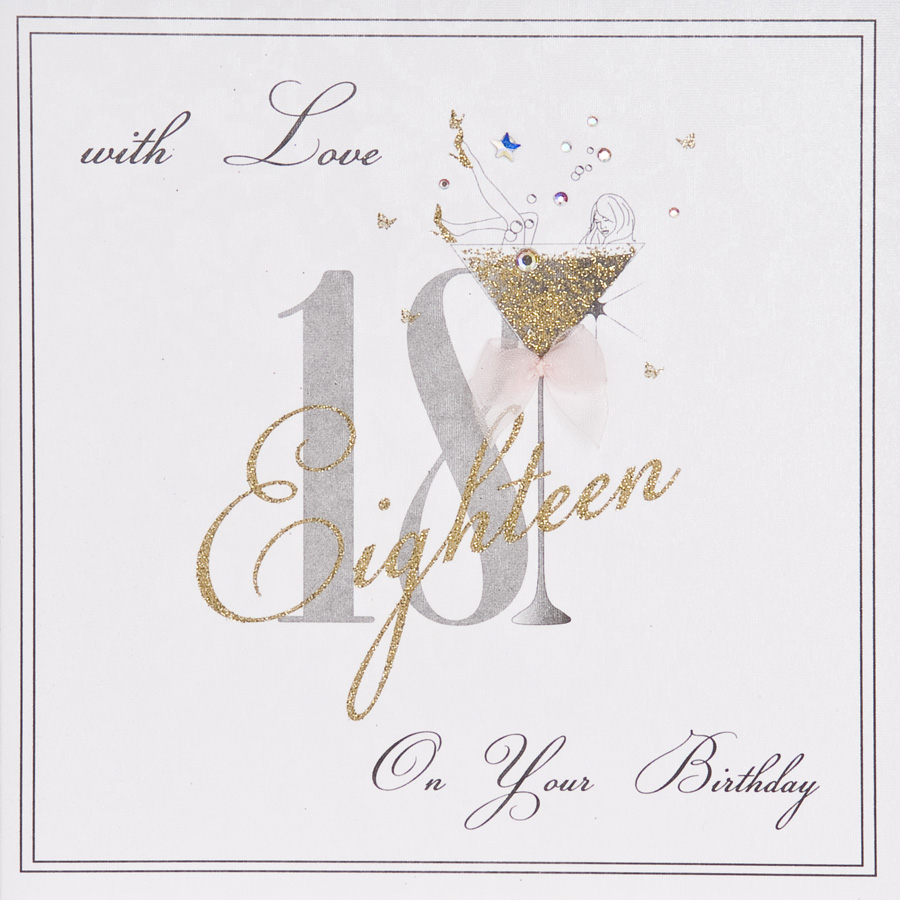 With Love 18th Birthday - Handmade Birthday Card - ET36