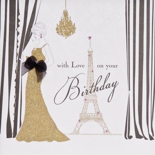 Love On Your Birthday  -  Handmade Open Birthday Card - ET8