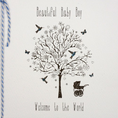 Beautiful Baby Boy  -  Handmade Greeting Card - BY4