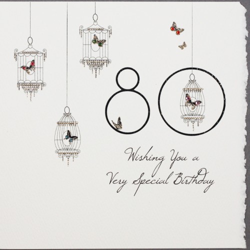 80 Very Special Birthday  -  Handmade Birthday Card -  S32