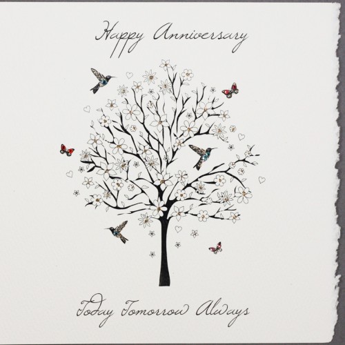 Happy Anniversary / Tree -  Handmade Open Anniversary Card -  S51