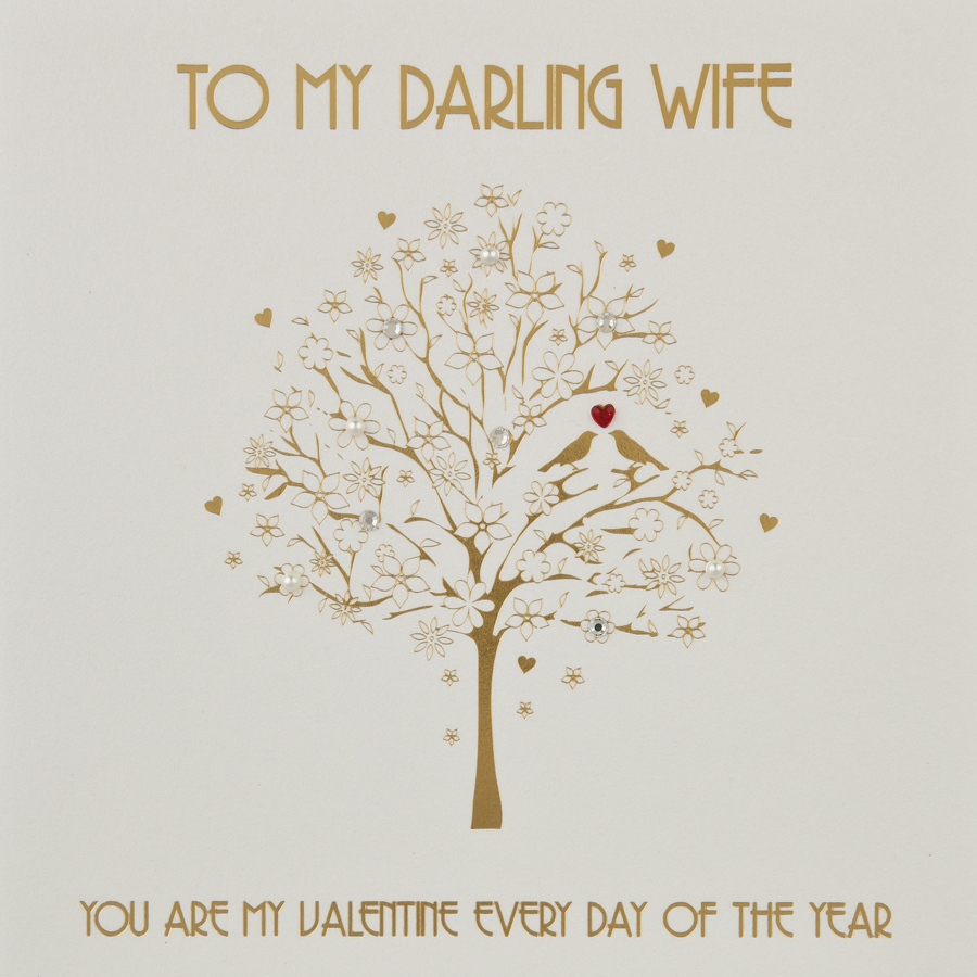 Floral Heart Design Wife Valentine's Day Card - Occasion Cards - View #4