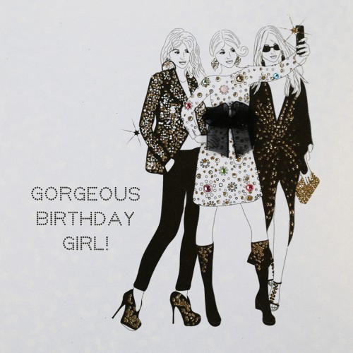 Gorgeous Birthday Girl !   -  Handmade Open Birthday Card  -  AG3