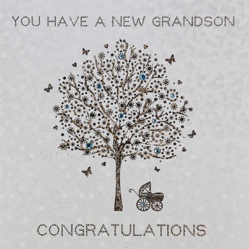 New Grandson  -  Handmade Grandson Card  -  AG52