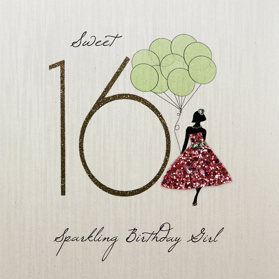 Sparkling Birthday Girl Handmade 16th Birthday Card Fk1 Tilt Art