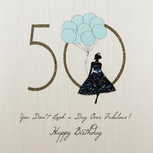 50th / Day Over Fabulous !  -  Handmade  Birthday Card  -  FK6