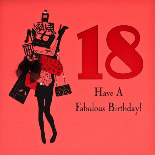 Have A Fabulous Birthday !  -  Handmade 18th Birthday Card  -  B15