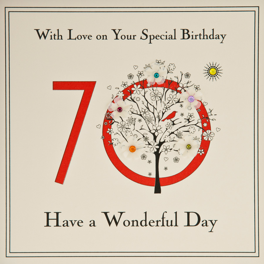 With Love On Your Special Birthday - Handmade 70th Birthday Card - B22
