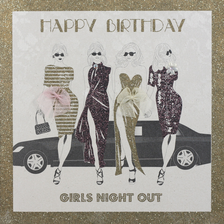Girls Night Out - Handmade Open Birthday Card - CF8