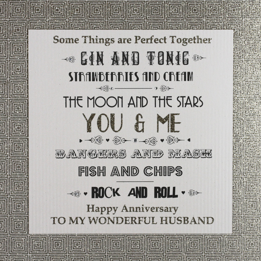 To My Wonderful Husband - Large Handmade Anniversary Card - GA34