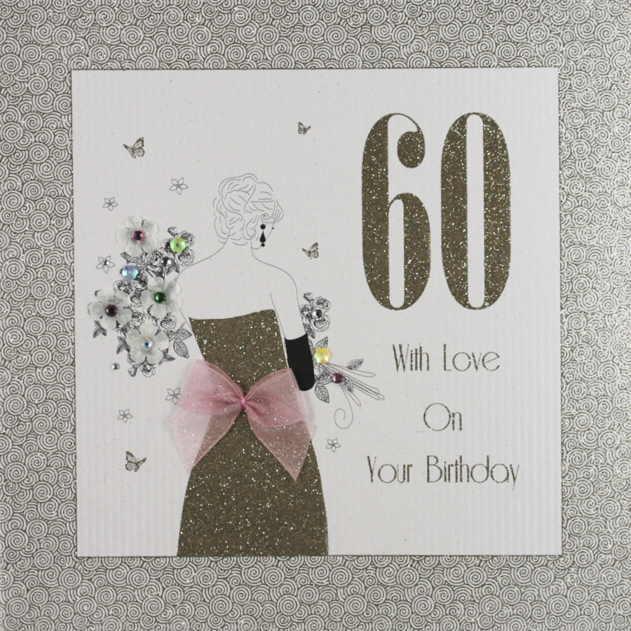 With Love On Your Birthday - Large Handmade 60th Birthday Card - GA9