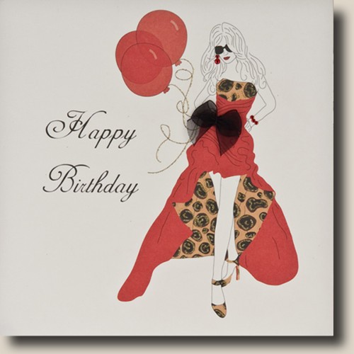 Happy Birthday  -  Handmade Open Birthday  Card  -  P16