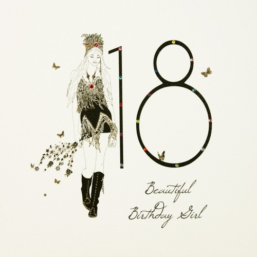 Beautiful Birthday Girl  -  Large Handmade 18th Birthday Card  -  SL1