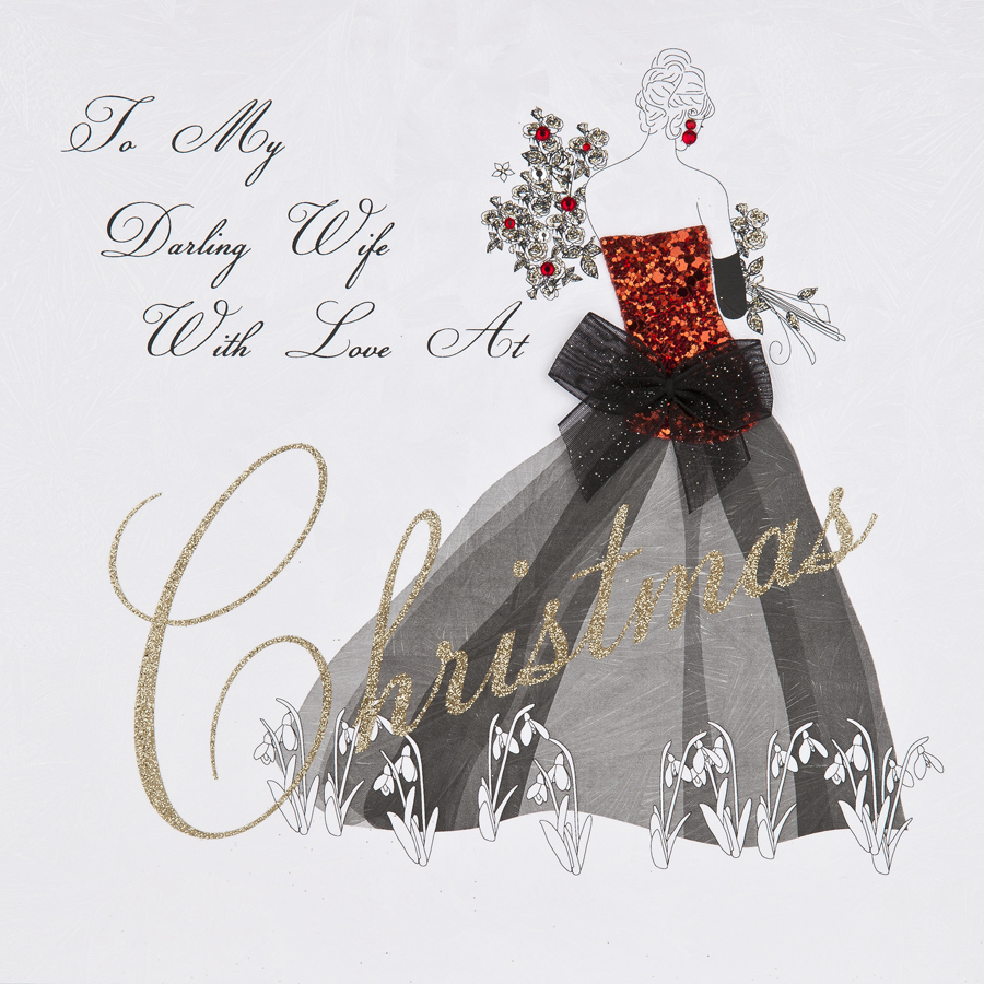 To My Darling Wife - Large Handmade Christmas Card - ERL1