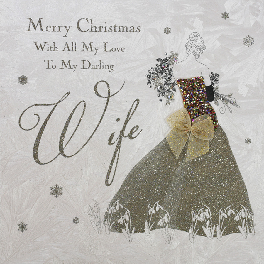 To My Darling Wife - Large Handmade Christmas Card - LDEC7