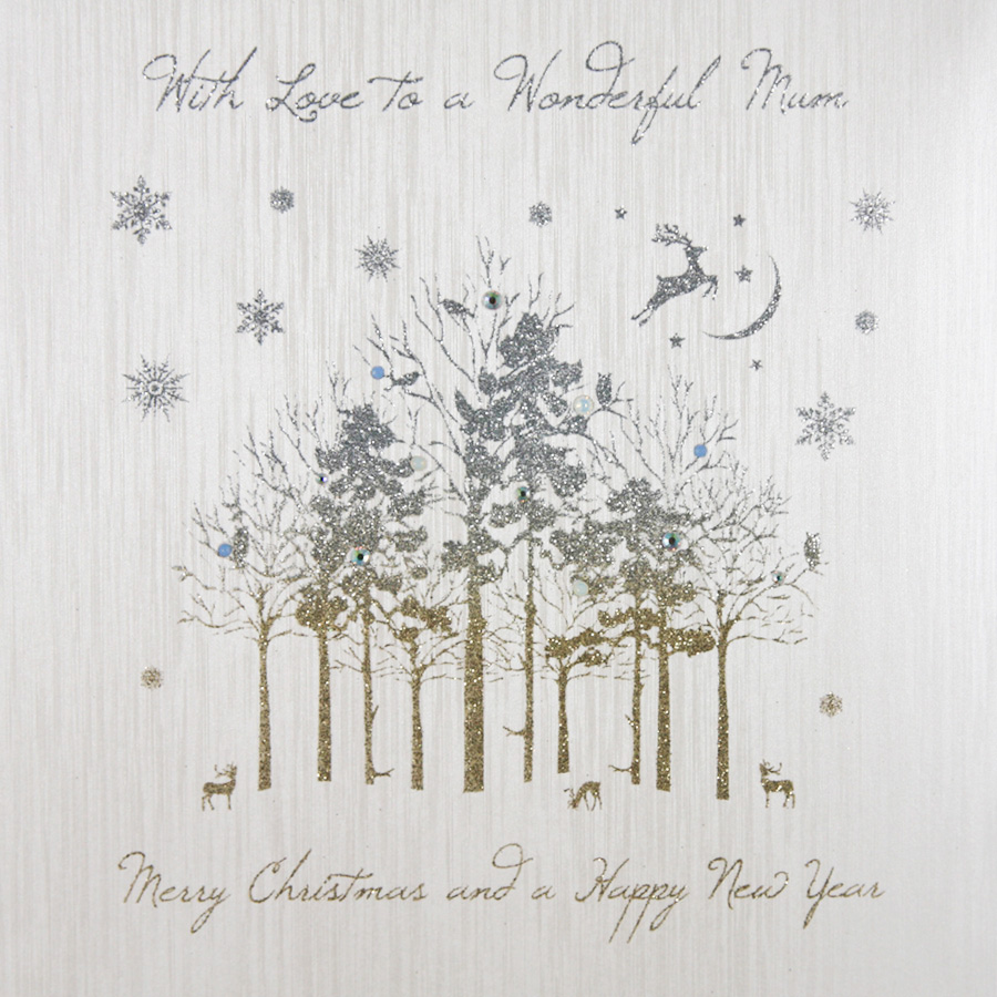 With Love To a Wonderful Mum - Large Handmade Christmas Card - OML5
