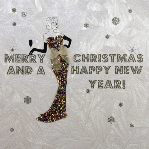 Merry Christmas / Happy New Year ! -  Handmade Open Christmas Card  -  XB9