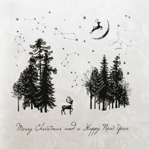 Merry Christmas - New Year / Stars  - Boxed Christmas Cards 6 Per Box  L4