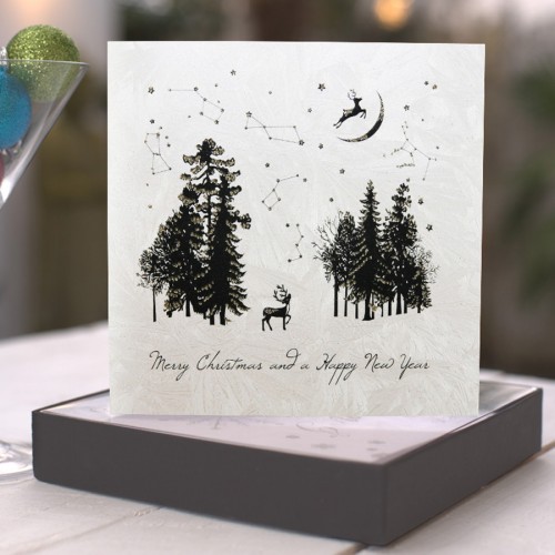 Merry Christmas - New Year / Stars  - Boxed Christmas Cards 6 Per Box  L4 - Image 2