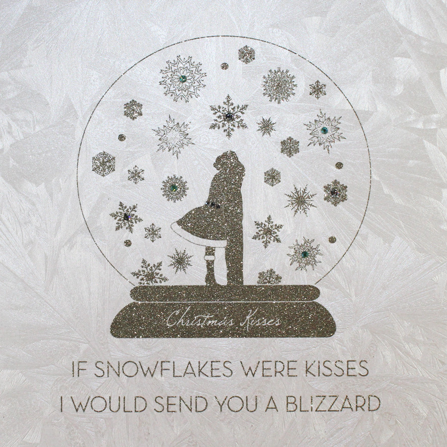 If Snowflakes Were Kisses - Handmade Open Christmas Card - SC9