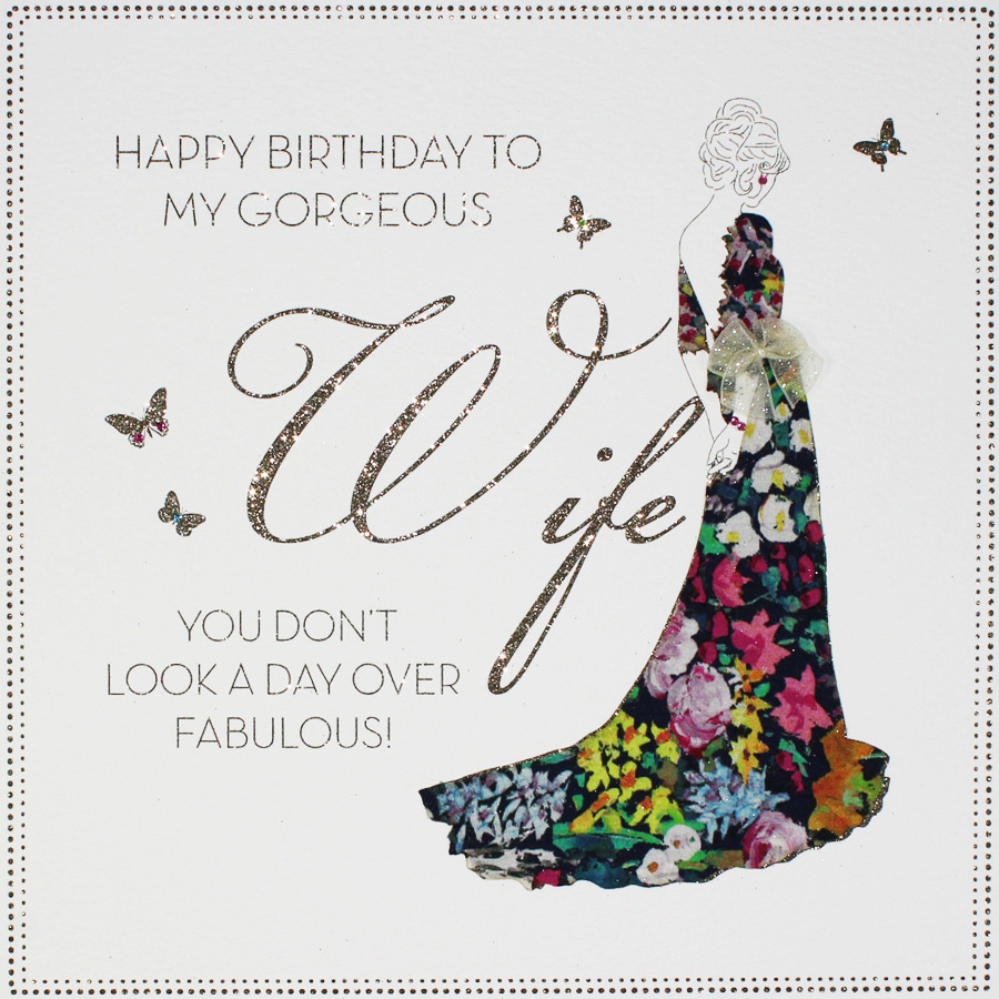 To My Gorgeous Wife - Large Handmade Birthday Card - BLY15