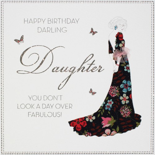 Happy Birthday Darling Daughter  -  Large Handmade Birthday Card  -  BLY18