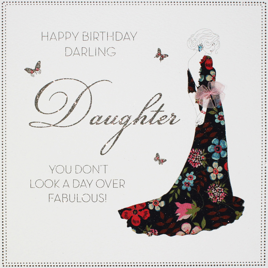 Happy Birthday Darling Daughter Large Handmade Birthday Card BLY18 