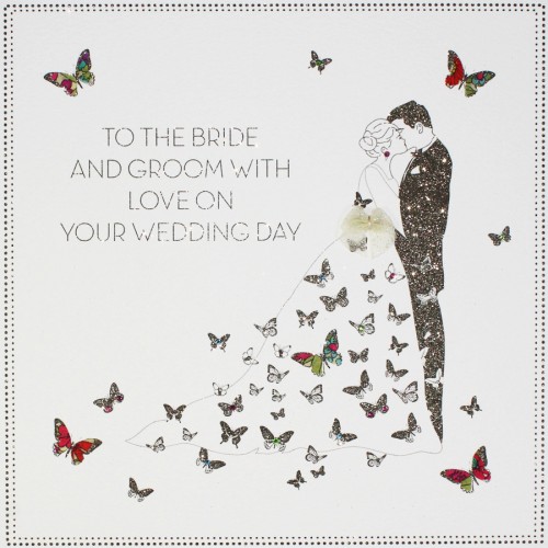 To The Bride And Groom  -  Large Handmade Wedding Card  -  BLY22