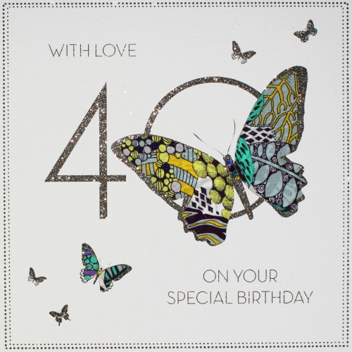 On Your Special Birthday  -  Large Handmade 40th Birthday Card  -  BLY7