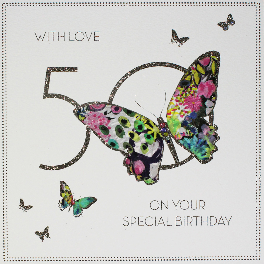 On Your Special Birthday - Large Handmade 50th Birthday Card - BLY9