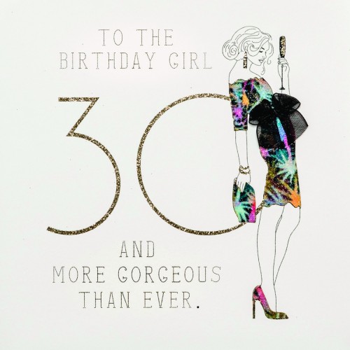 More Gorgeous Than Ever  -  Handmade 30th Birthday  Card  -  RB15