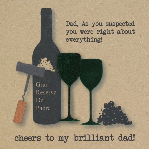 Cheers To My Brilliant Dad !  -  Handmade Father's Day  Card  -  DY12