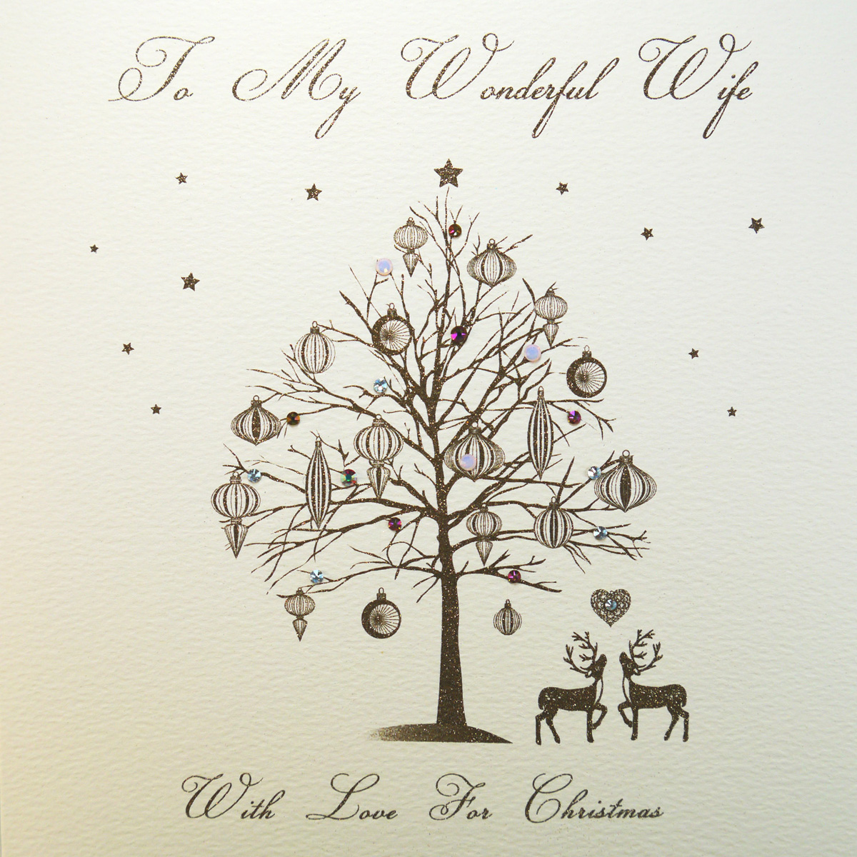 To My Wonderful Wife - Large Handmade Christmas Card - QWL5