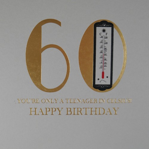 60th You're Only A Teenager In Celsius  -  Quality Birthday Card  -  MN24