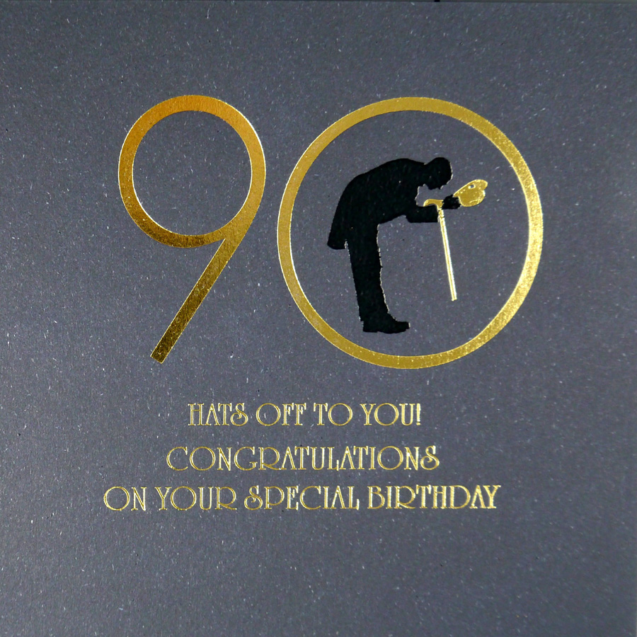 90th Hat's Off To You - Quality Birthday Card - MN28