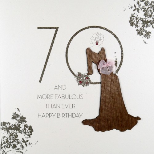 70 & More Fabulous Than Ever  -  Large Handmade Birthday Card  -  RAD7