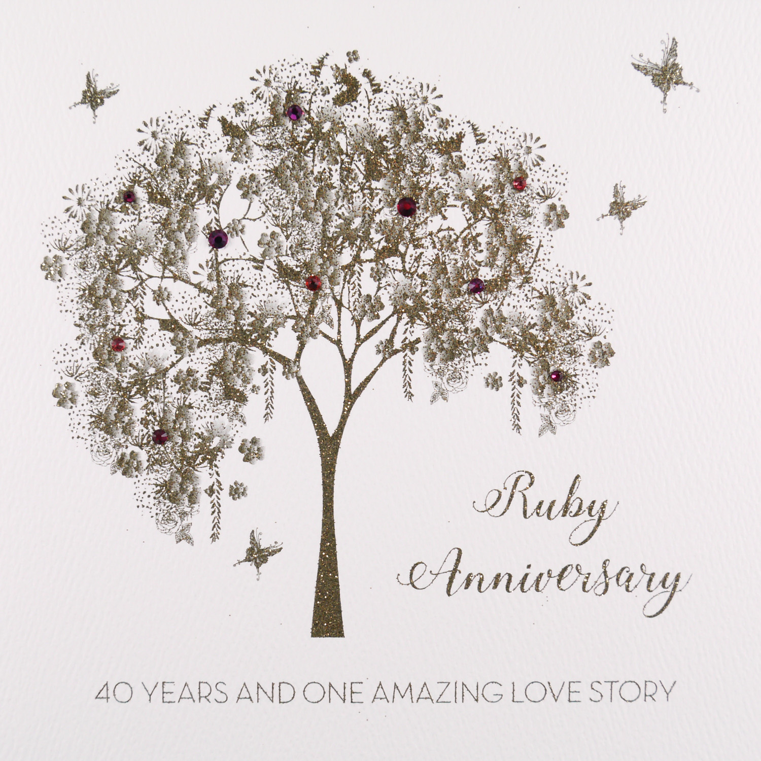 40 Years & One Amazing Love Story - Handmade Ruby Anniversary Card - GS41