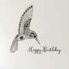 Happy Birthday / Hummingbird   -  Handmade Open Birthday Card  -  GS51