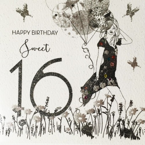 Happy Birthday Sweet 16    -  Handmade Birthday Card  -  GS55