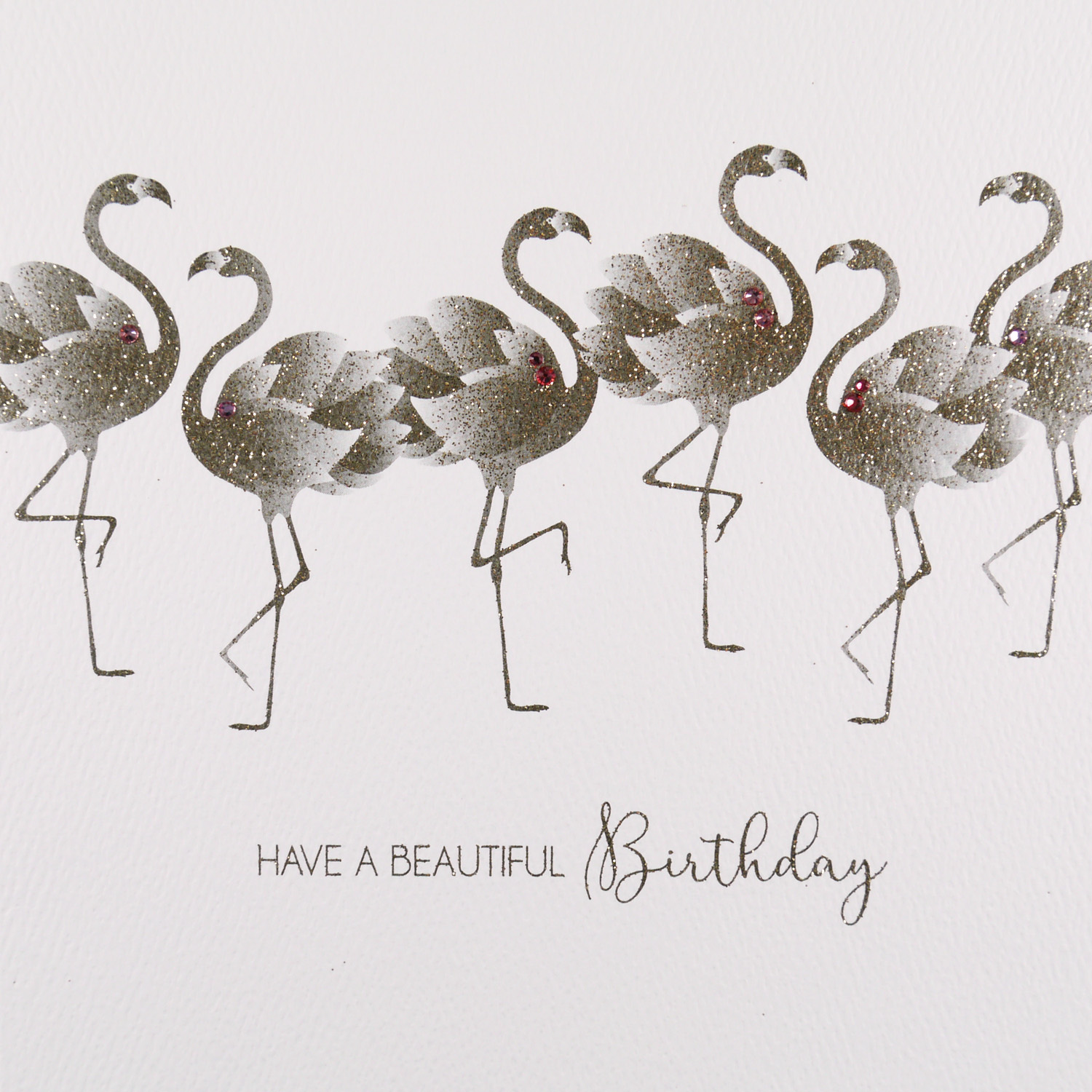 Have A Beautiful Birthday / Flamingos - Handmade Open Birthday Card - GS8